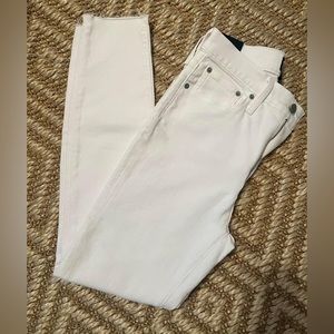 NWT J Crew white jeans, high rise skinny jeans.